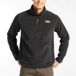 LL Bean Black Half-zip Mountain Fleece